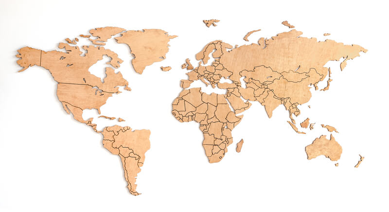 wereldkaart wanddecoratie