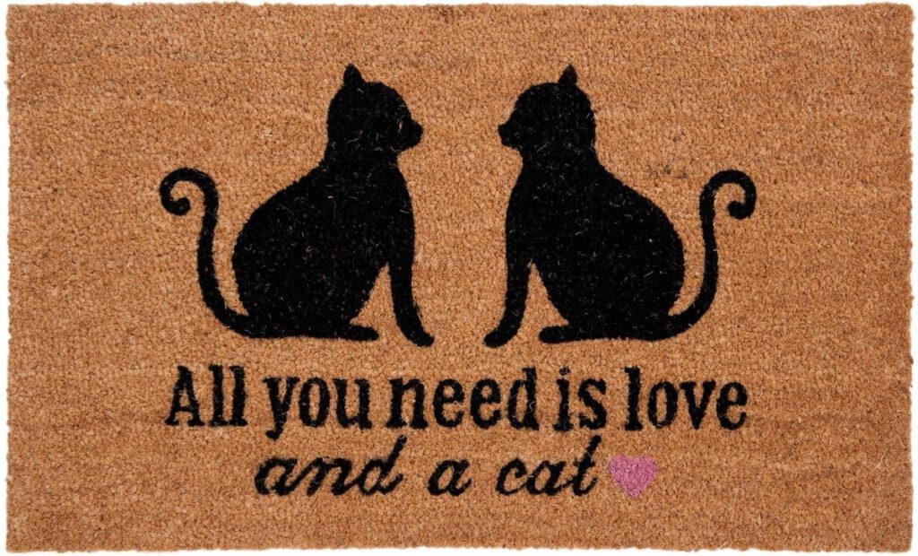 Deurmat all you need is love and a cat