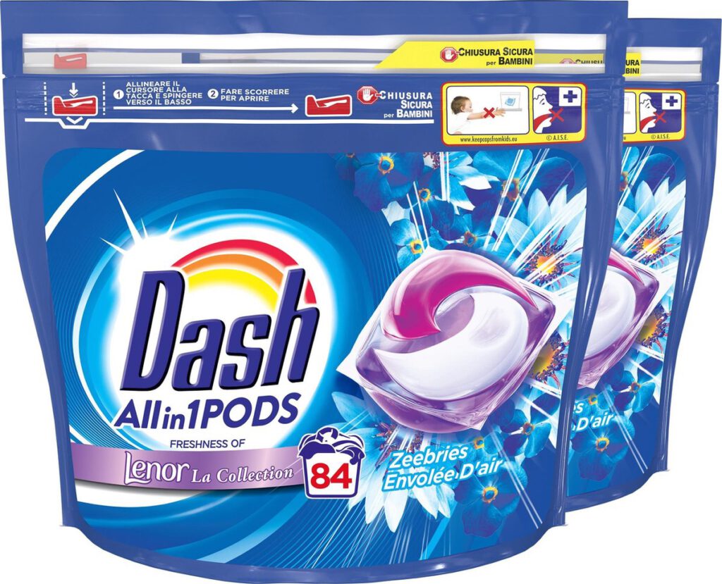 Voordeelverpakking Dash All in 1 Wasmiddel Pods Zeebries - 2x42 Wasbeurten