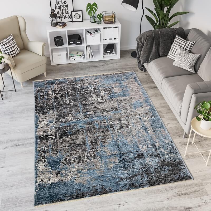 Vintage vloerkleed blauw